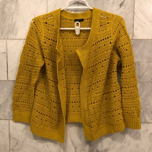 Loft sweater open cardigan yellow size S - Picture 2 of 3